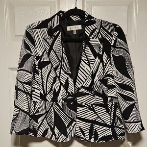 Kasper Patterned One Button Blazer